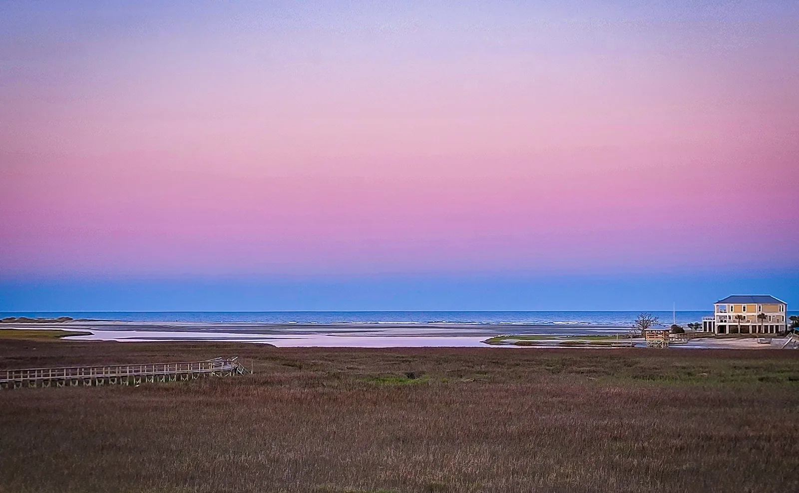 Salt marsh and open water at the north end of Pawleys Island